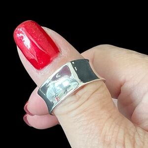 Solid Sterling silver Thumb ring, adjustable size, stamped .925